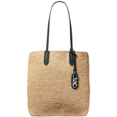 Michael Kors Women's Eliza Large North-South Straw Tote Bag W/Pouch Natural Black